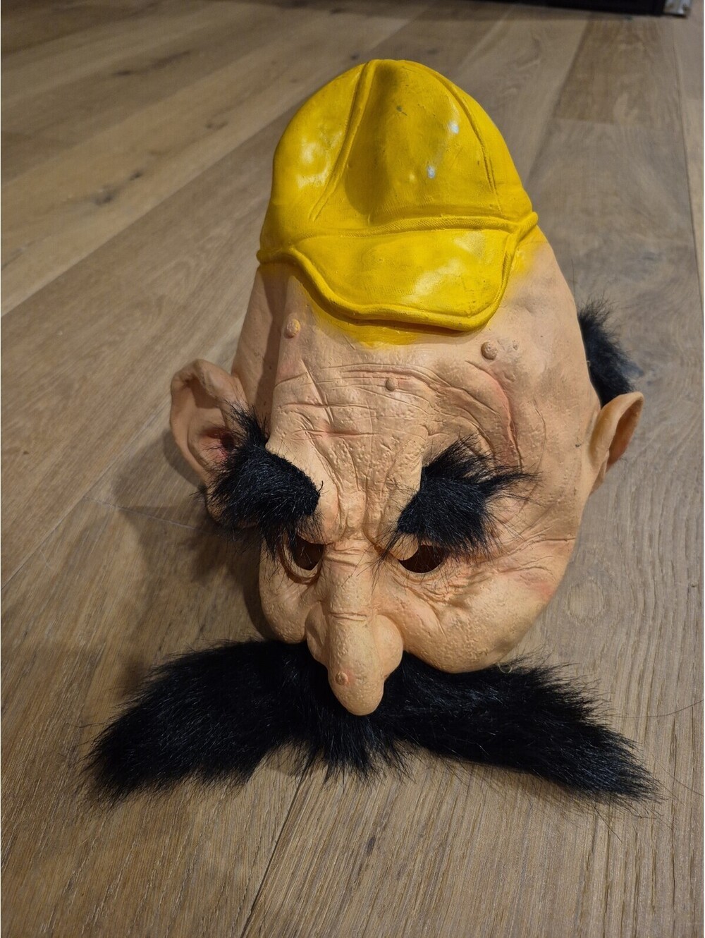 2006 Retired PMG Paper Magic Group Rubber HALLOWEEN Mask Old Trucker Yellow Hat